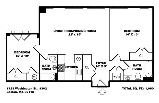 APT-302 - 1723 Washington St, Condo with 2 bedrooms, 2 bathrooms and null parking in Boston MA | Image 19