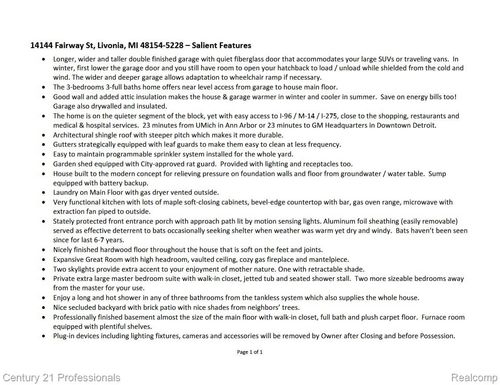 14144 Fairway St, Livonia, MI, 48154-5228 | Card Image
