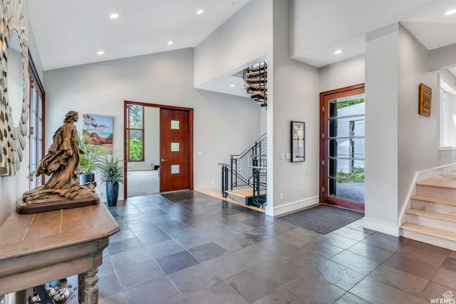 Entrance foyer with high vaulted ceiling, stairway, recessed lighting, and lots of light! | Image 15