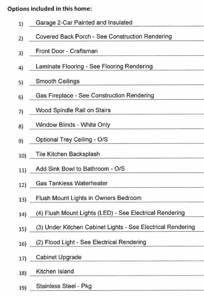Included Features in lot 266 at Salem Landing | Image 4