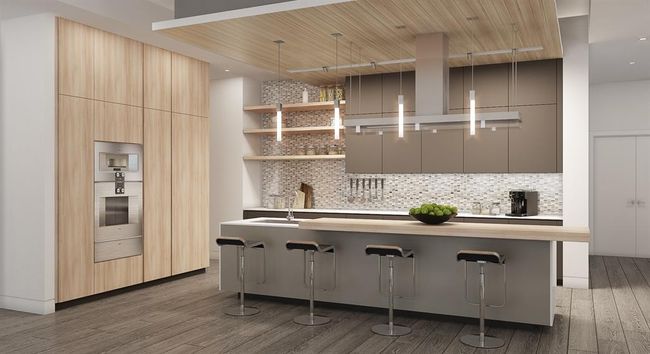 The kitchen features a striking design, equipped with high-quality German Gaggenau oven, range, and refrigerator, and sophisticated Italian cabinetry by Boffi. This seamless combination of elegance and practicality offers a refined space for culinary endeavors and entertaining. | Image 4