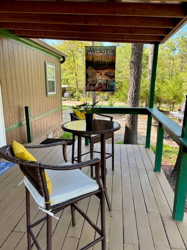 View of deck with great views of the water and the treed private lots | Image 4