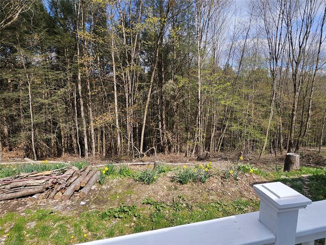 Detached garage featuring driveway and a wooded view | Image 28