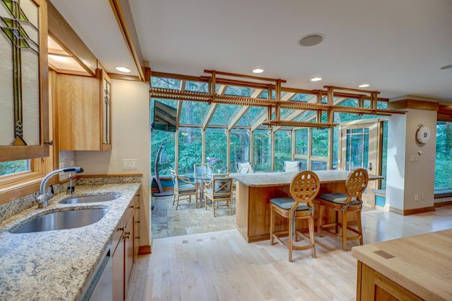 Butcher block center island with walnut accents | Image 19