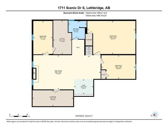 1711 Scenic Drive S, Home with 5 bedrooms, 3 bathrooms and 4 parking in Lethbridge AB | Image 49