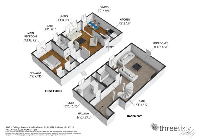 APT-106 - 5347 N College Ave, Condo with 2 bedrooms, 2 bathrooms and null parking in Indianapolis IN | Image 24