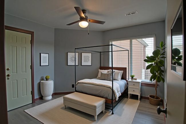 Second Bedroom with a ceiling fan. Virtually Staged | Image 12