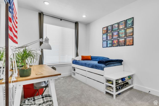 Living area featuring carpet floors and recessed lighting | Image 15