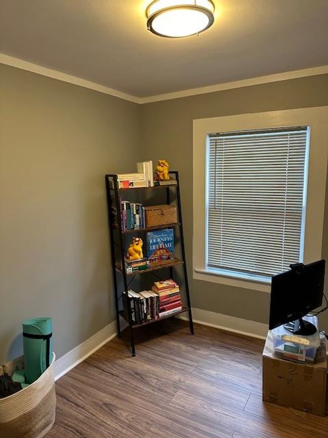 Sitting room with dark hardwood / wood-style floors and ornamental molding | Image 8