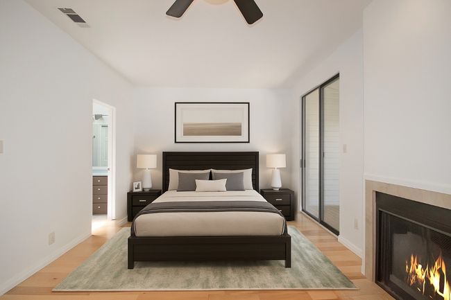 Virtually staged to show one option as to how you could arrange your Bedroom. | Image 27