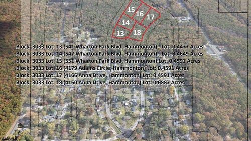 Block: 3033 Lot: 13, 14, 15, 16, 17&Amp;18, Hammonton, NJ, 08037 | Card Image
