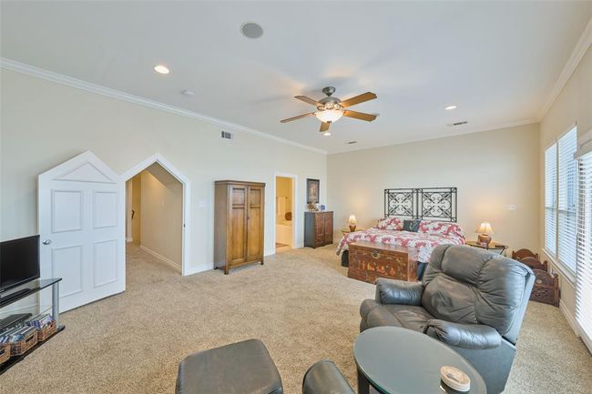 Huge Primary Bedroom w/Fireplace & Open Water Views of Lake Conroe. | Image 13