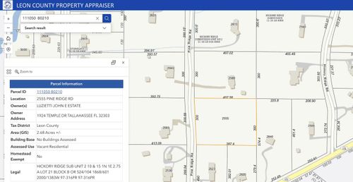 2555 Pine Ridge Road, Tallahassee, FL, 32308 | Card Image