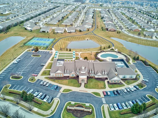 aerial view of clubhouse and sports courts | Image 43