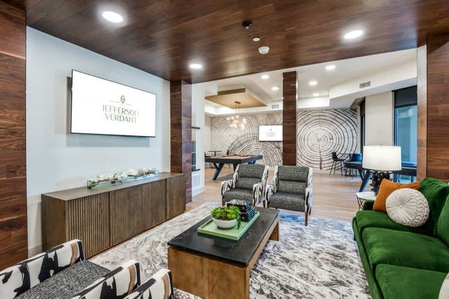 Living room with decorative columns, light hardwood / wood-style flooring, and wooden ceiling | Image 20