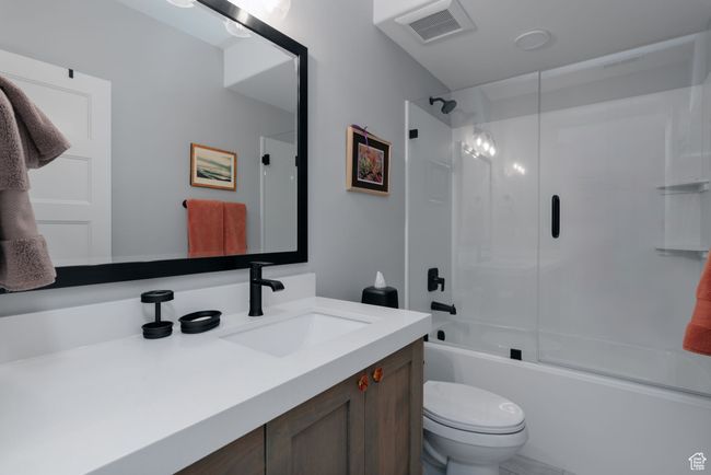 Full bath with vanity, toilet, and shower / tub combination | Image 39