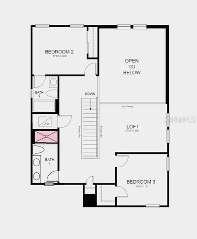 Floor Plan - Structural options added include; Gourmet kitchen, stand up shower in bath 3, and covered lanai. | Image 3