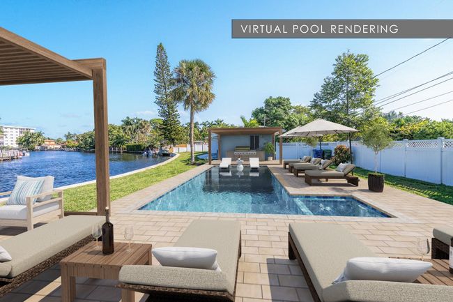 Side yard with virtual pool rendering | Image 7