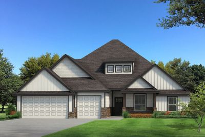 View of front of house with a front lawn and a garage | Image 2