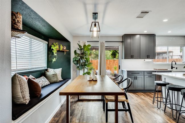 Dining area featuring plenty of natural light, light wood finished floors, recessed lighting, and baseboards | Image 16
