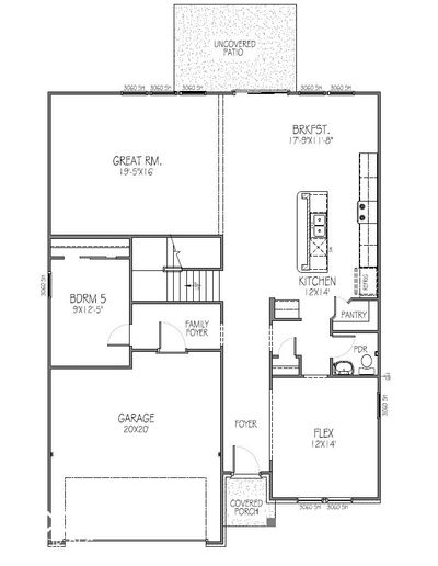 Floor Plan - Structural Options Added Include: uncovered back patio | Image 2