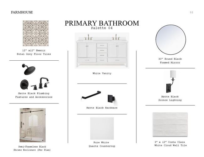 Farmhouse Look Palette 4: Primary Bathroom Selection Sheet (*Artist rendering used for illustration purposes only.) | Image 16