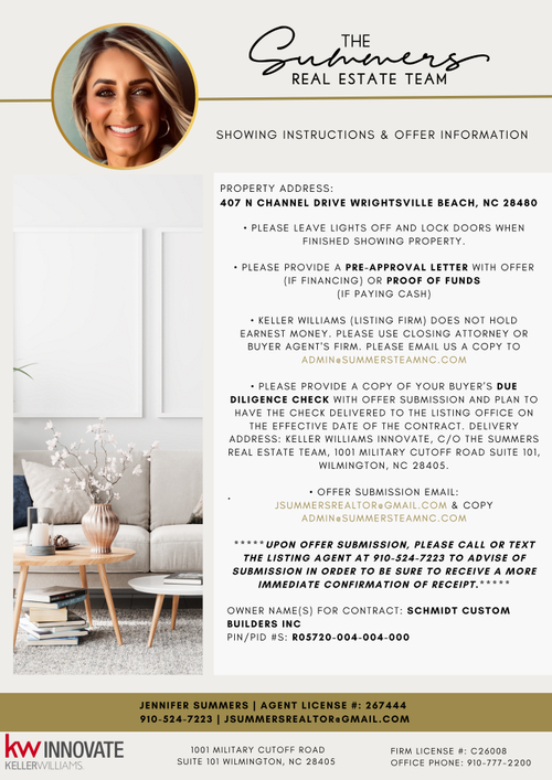 407 Channel Dr N, Wrightsville Beach, NC, 28480-2725 | Card Image