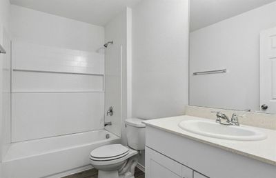 Upgraded secondary bathroom *Photos of furnished model. Not actual home. Representative of floor plan. Some options and features may vary | Image 2