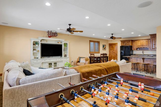 Living area featuring recessed lighting and ceiling fan | Image 29