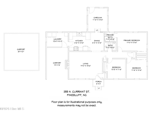 355 N Currant Street, Pinebluff, NC, 28373 | Card Image