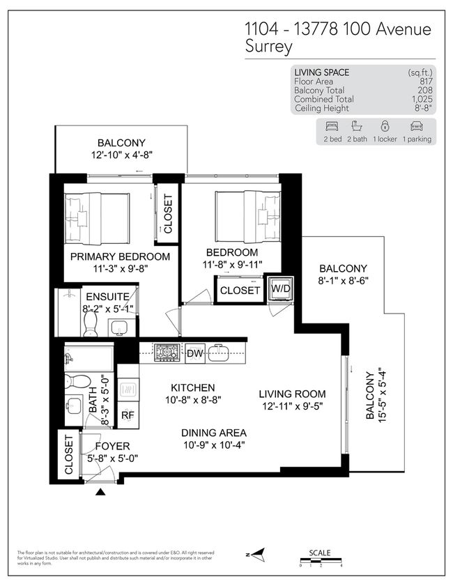 1104 - 13778 100 Ave, Condo with 2 bedrooms, 2 bathrooms and 1 parking in Surrey BC | Image 38