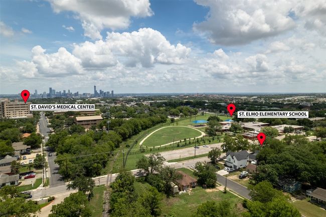 Aerial view of skyline and a large body of water | Image 26