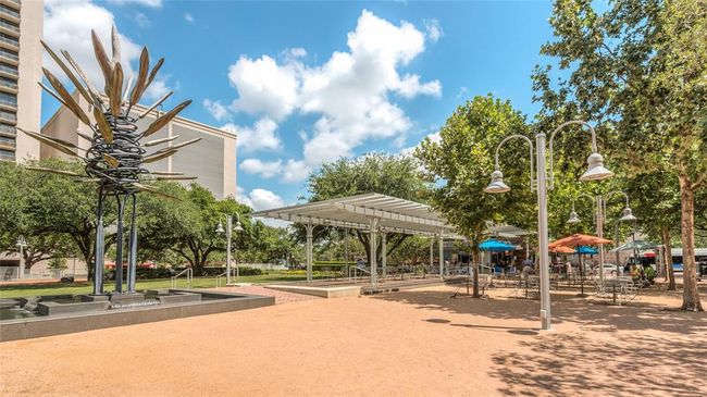 Market Sq Park is one of several parks in Downtown Houston. Located about 6 blocks from Commerce Towers it offers a nice grassy lawn area, dog runs, sculptures & various seating & dining areas throughout the manicured landscaping. Events programmed in the park include farmer’s markets, concerts, bingo & more! | Image 34
