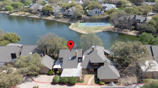Aerial view, community amenities include - tennis/pickleball court and swimming pool and spa. | Image 4