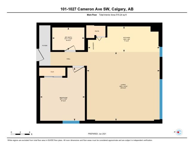101 - 1027 Cameron Avenue Sw, Home with 1 bedrooms, 1 bathrooms and 1 parking in Calgary AB | Image 29