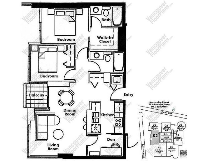 2802 - 193 Aquarius Mews, Condo with 2 bedrooms, 0 bathrooms and 1 parking in Vancouver BC | Image 12