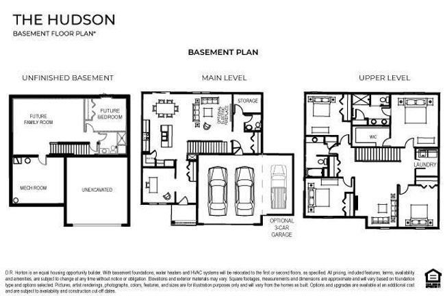 Hudson floor plan with an unfinished lower level. | Image 32