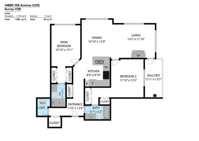 210 - 14885 105 Avenue, Condo with 2 bedrooms, 2 bathrooms and 1 parking in Surrey BC | Image 19