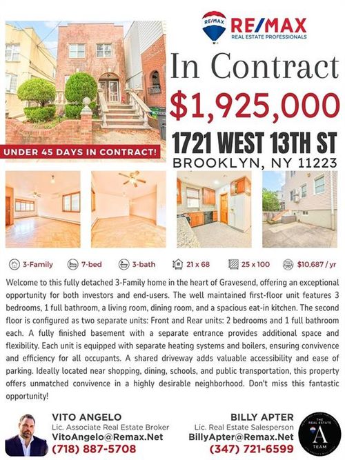 1721 W 13th St, Brooklyn, NY, 11223-1020 | Card Image