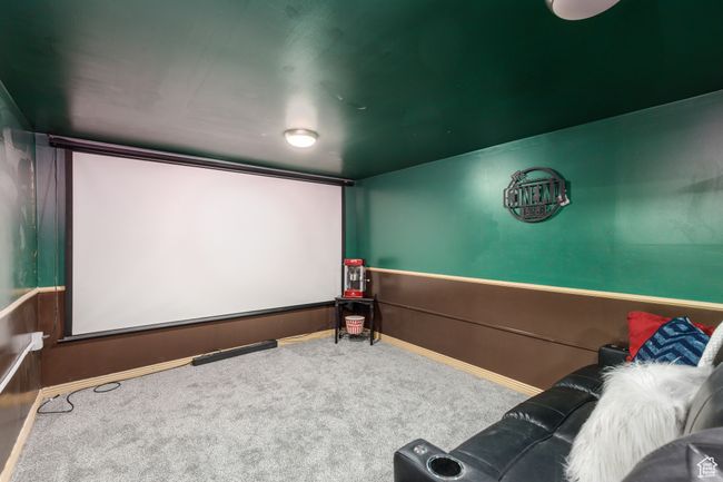View of carpeted home theater room | Image 23