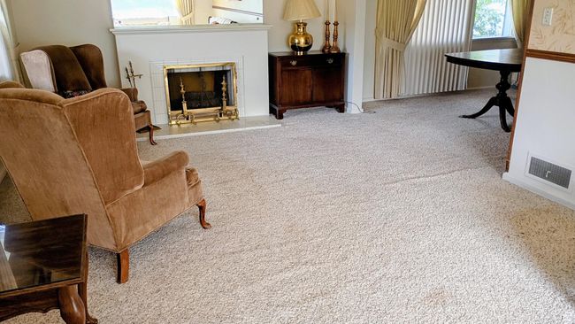 Living area with carpet flooring and fireplace | Image 10