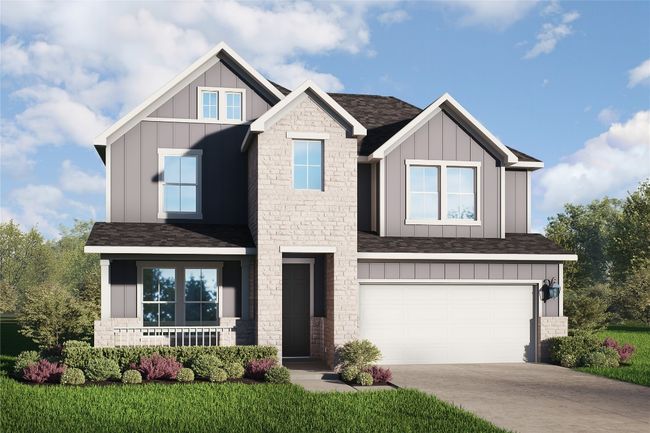 Craftsman inspired home with board and batten siding, concrete driveway, a shingled roof, and an attached garage | Image 12