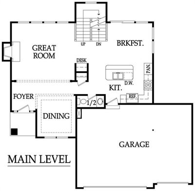 The Weston 2 Story. Main Level Floor Plan | Image 2