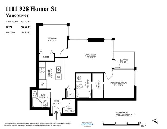 1101 - 928 Homer Street, Condo with 2 bedrooms, 2 bathrooms and 1 parking in Vancouver BC | Image 23