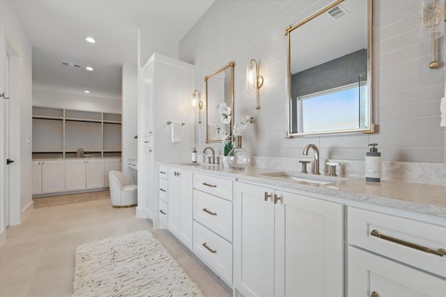 Bathroom featuring recessed lighting, visible vents, a sink, and double vanity | Image 17