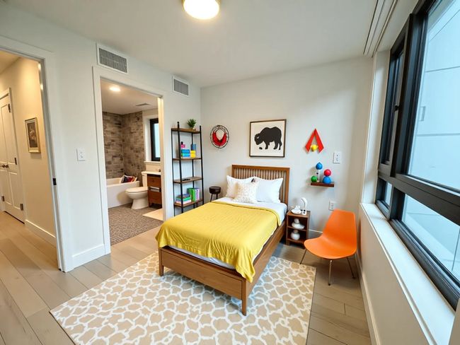 Bedroom featuring baseboards, wood finished floors, visible vents, and multiple windows | Image 6
