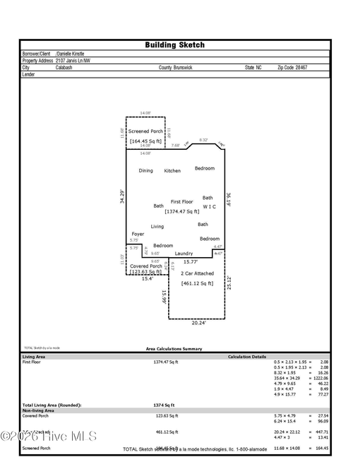2107 Jarvis Ln Nw, Calabash, NC, 28467-1764 | Card Image