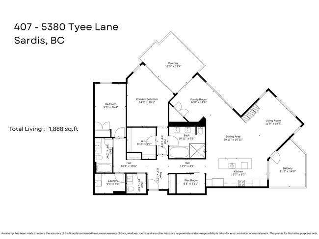 407 - 5380 Tyee Lane, Condo with 2 bedrooms, 2 bathrooms and 1 parking in Chilliwack BC | Image 6