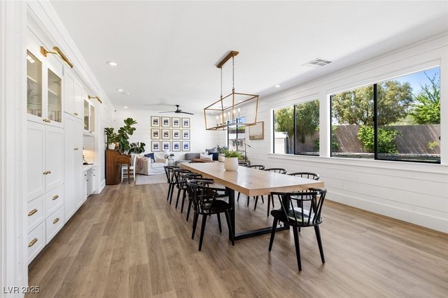 Dining space with a ceiling fan, recessed lighting, and light wood-style floors | Image 19