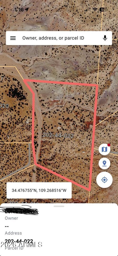 202-44-022-N6124 N N6124 --, St Johns, AZ, 85936 | Card Image